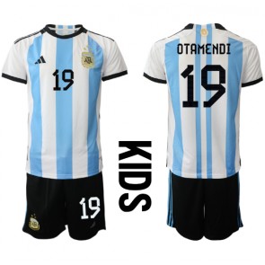 Lacne Dětský Futbalové dres Argentína Nicolas Otamendi #19 MS 2022 Krátky Rukáv - Domáci (+ trenírky)